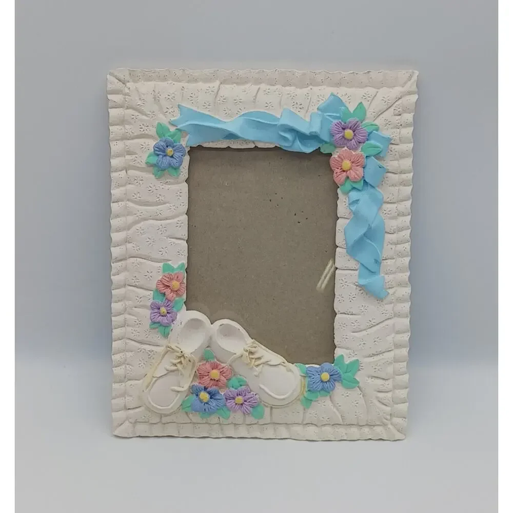 Vintage Infant Baby Picture Frame Shoes Design West 3D First Memories 900 135